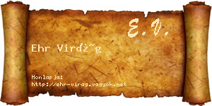 Ehr Virág névjegykártya